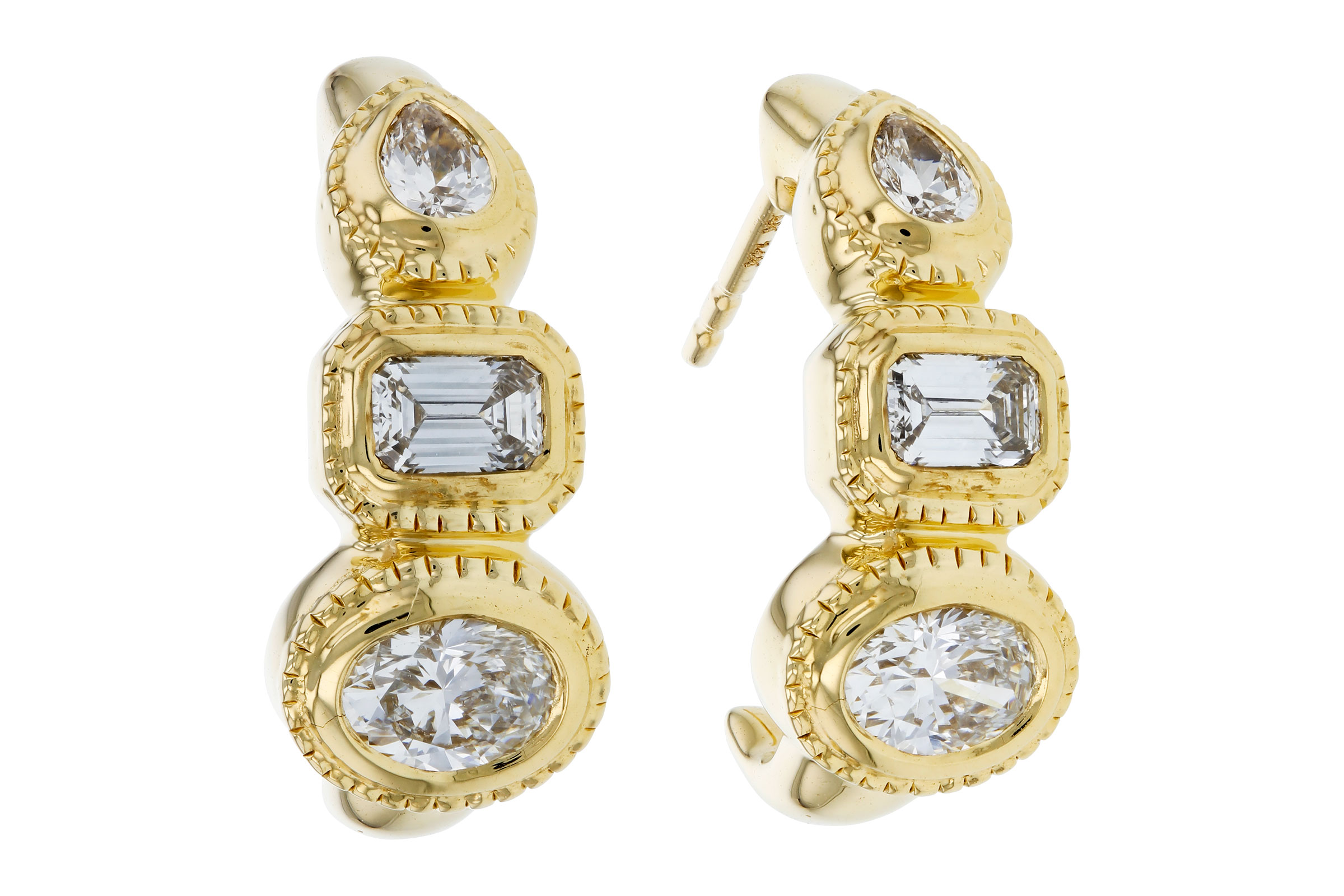 K276-20447: EARRINGS .68 TW FANCY CUT DIAMONDS