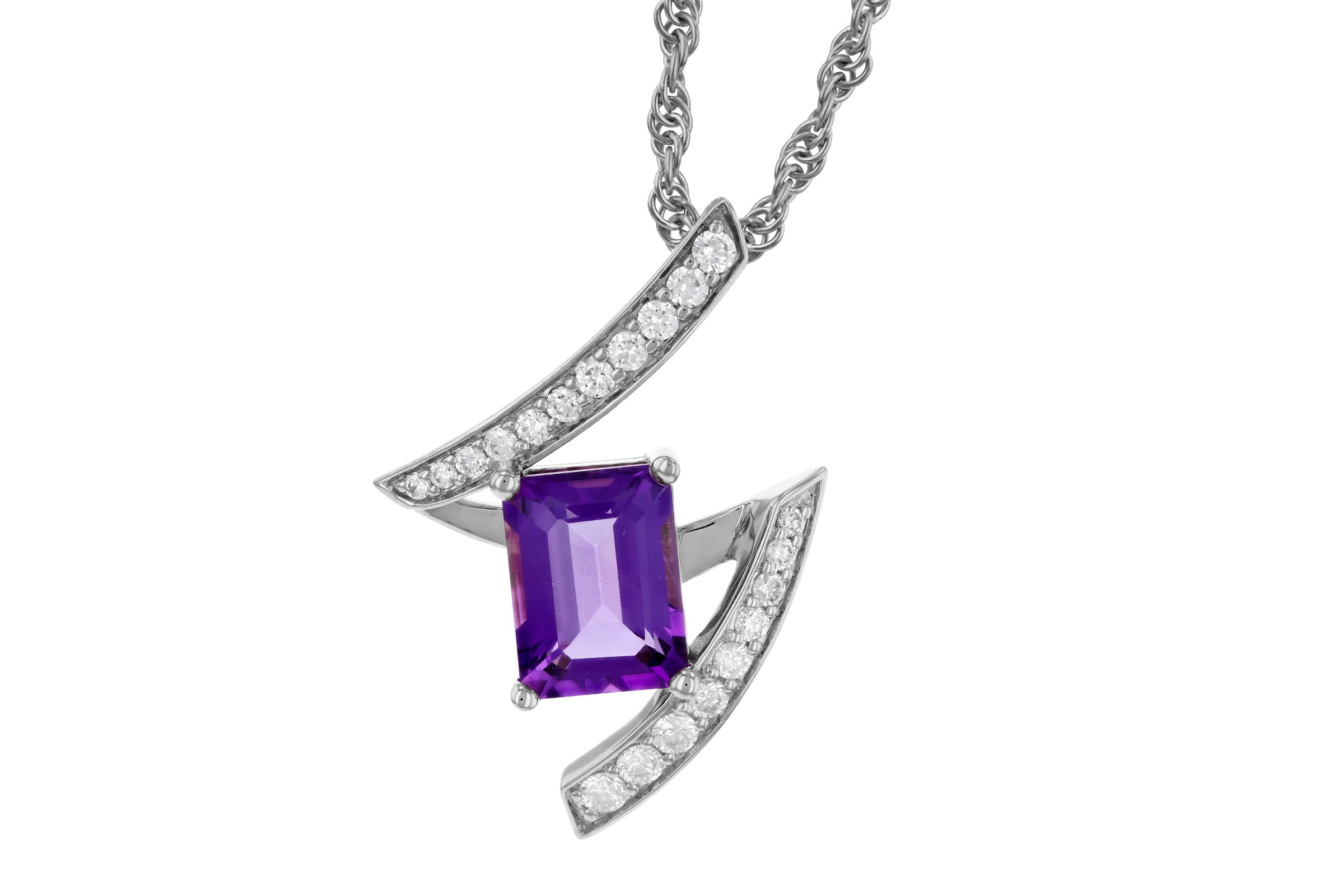 K276-21329: NECKLACE 1.36 AMETHYST 1.56 TGW (8x6MM AMY)