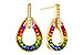 L275-30392: EARRINGS 1.18 MULTI-COLOR SAPP 1.25 TGW