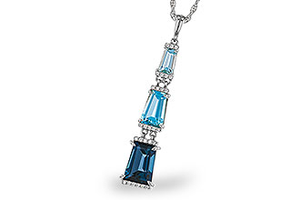 L275-31301: NECKLACE 2.60 TW BLUE TOPAZ 2.65 TGW