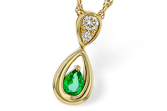 L275-31320: NECKLACE .10 EMERALD .16 TGW (4x3 EMER)