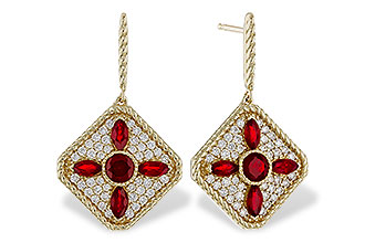 L275-32201: EARRINGS .99 TW RUBY 1.42 TGW
