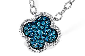L275-32247: NECKLACE .33 TW BLUE DIAMONDS