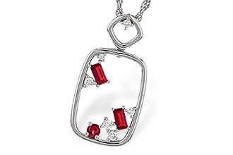 L275-33129: NECKLACE .33 TW RUBY .44 TGW