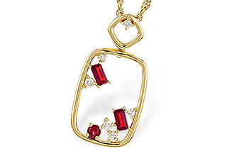 L275-33129: NECKLACE .33 TW RUBY .44 TGW