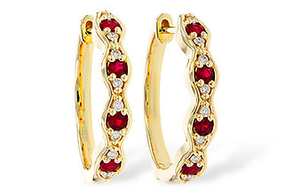 L275-35829: EARRINGS .28 TW RUBY .34 TGW