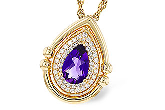 L276-18592: NECKLACE .70 AMETHYST .86 TGW (8x5MM AMY)