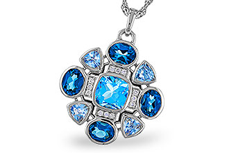 M275-30365: NECKLACE 3.19 TW BLUE TOPAZ 3.25 TGW