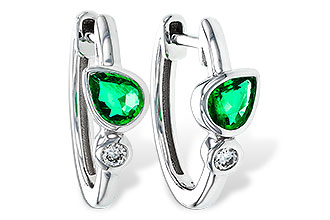 M275-32265: EARRINGS .38 TW EMERALD .44 TGW