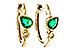 M275-32265: EARRINGS .38 TW EMERALD .44 TGW