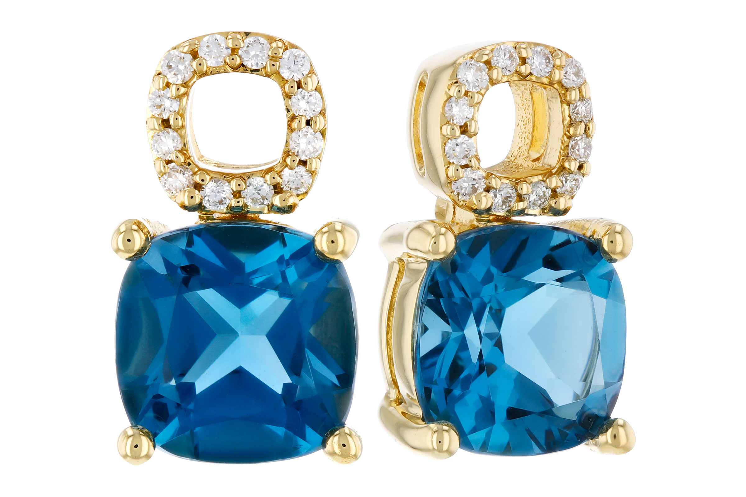 M276-20410: EARR 1.92 TW LONDON BLUE TOPAZ 1.98 TGW (6MM LBT)