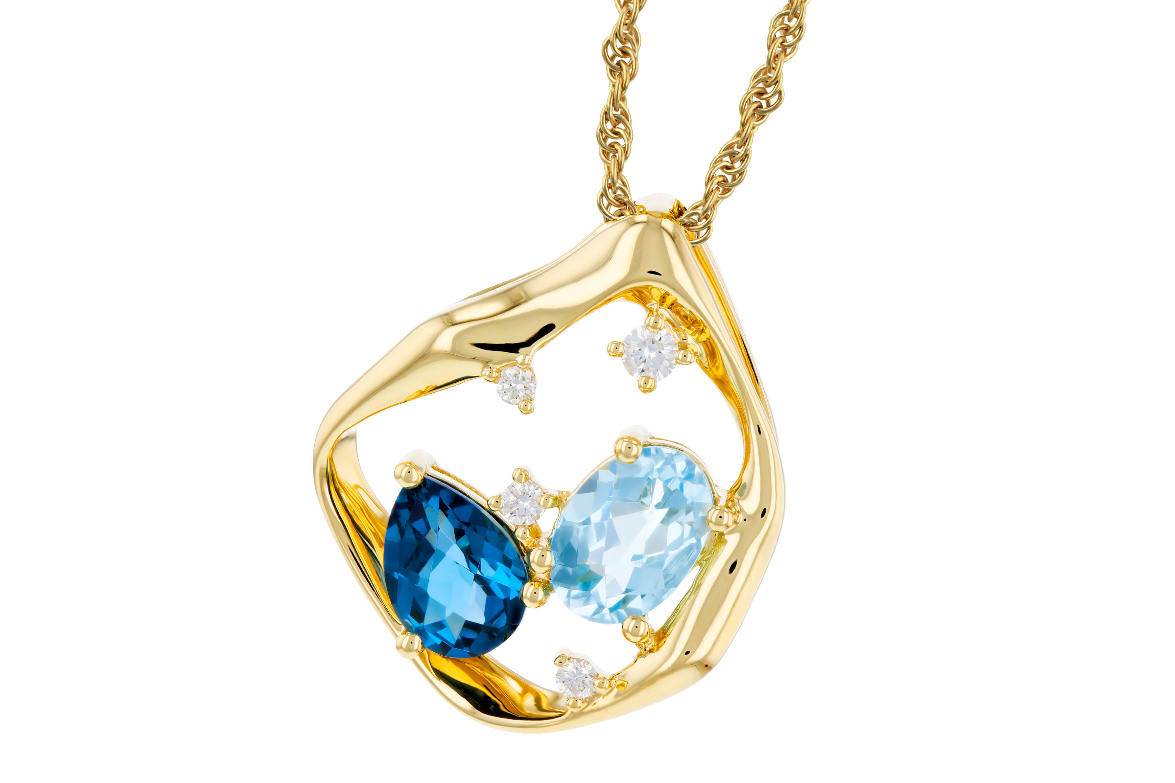 M276-21283: NECKLACE 1.60 TW BLUE TOPAZ 1.67 TGW (7x5MM BT)